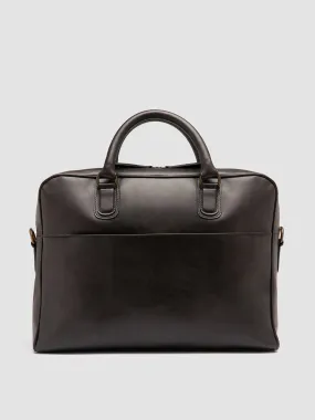 JEROME 002 - Black Leather Briefcase