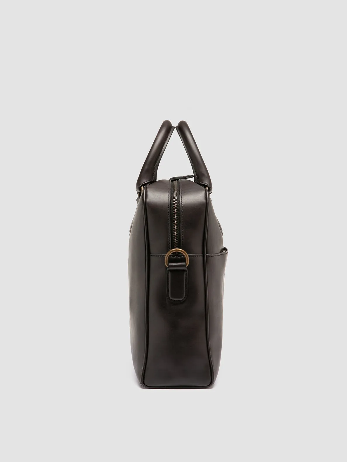 JEROME 002 - Black Leather Briefcase