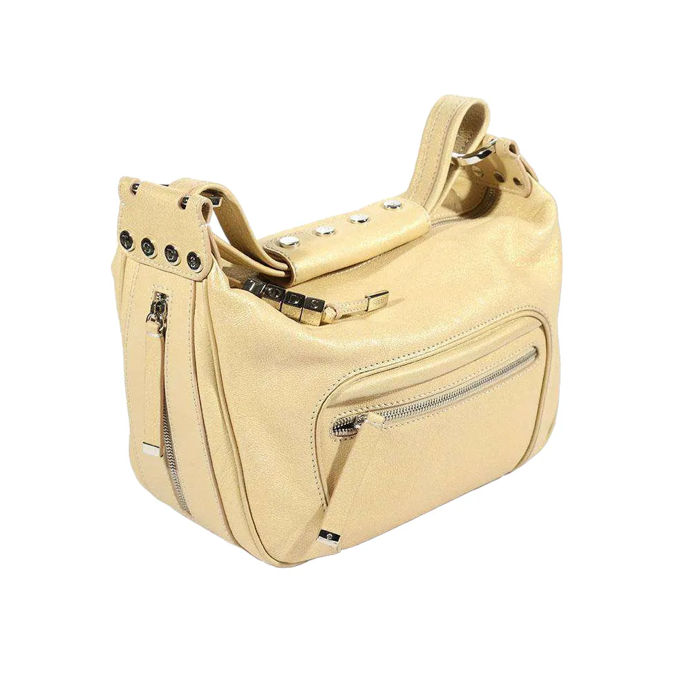 JP Tods handbag Mercer Beige Metallic leather bag (TD1751)