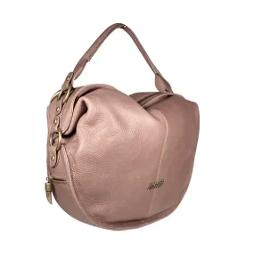 Just Cavalli Handbag Mauve Leather Slouchy Hobo Bag w/Side Pockets (JC168)