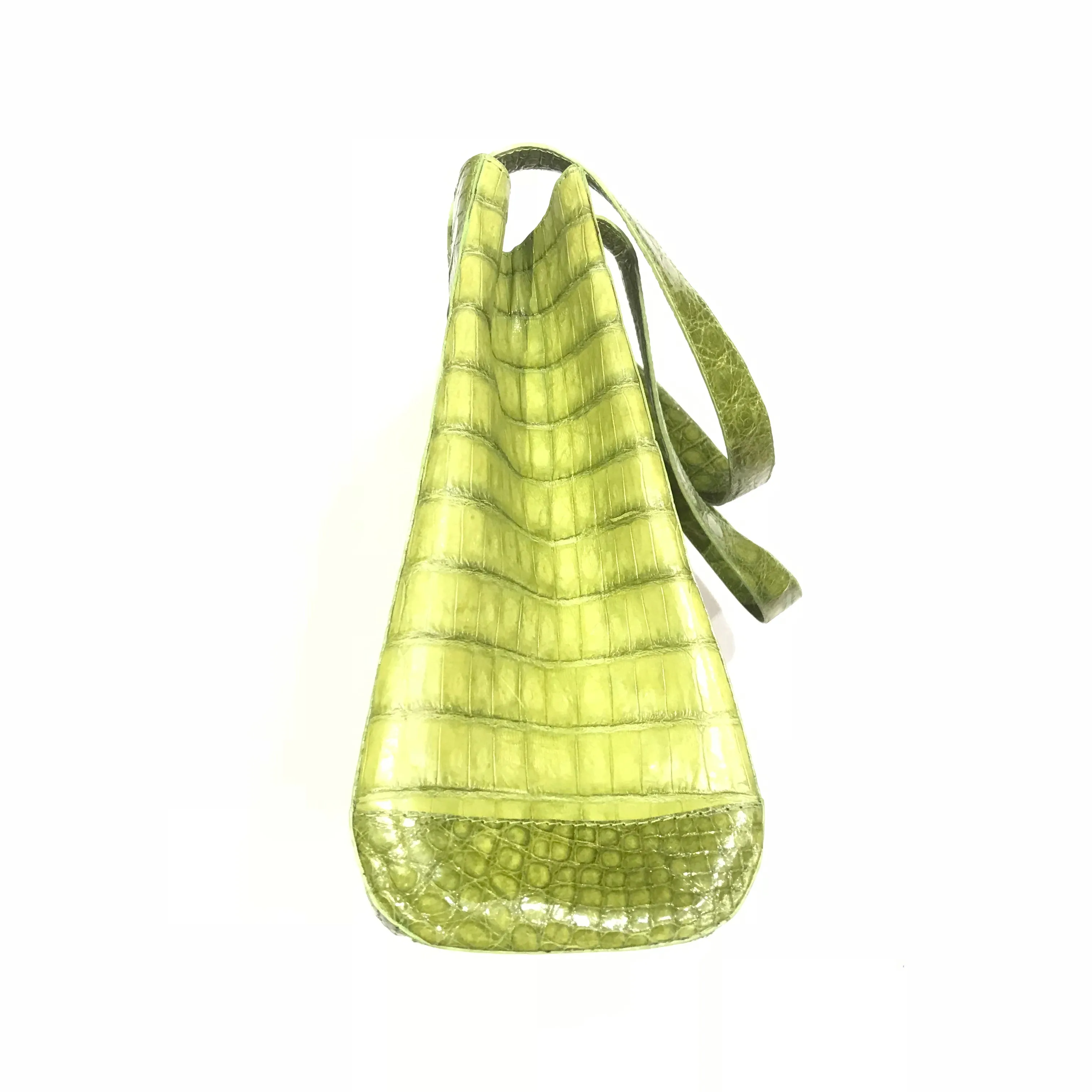 Kashani Lime Green All Over Alligator Purse Handbag