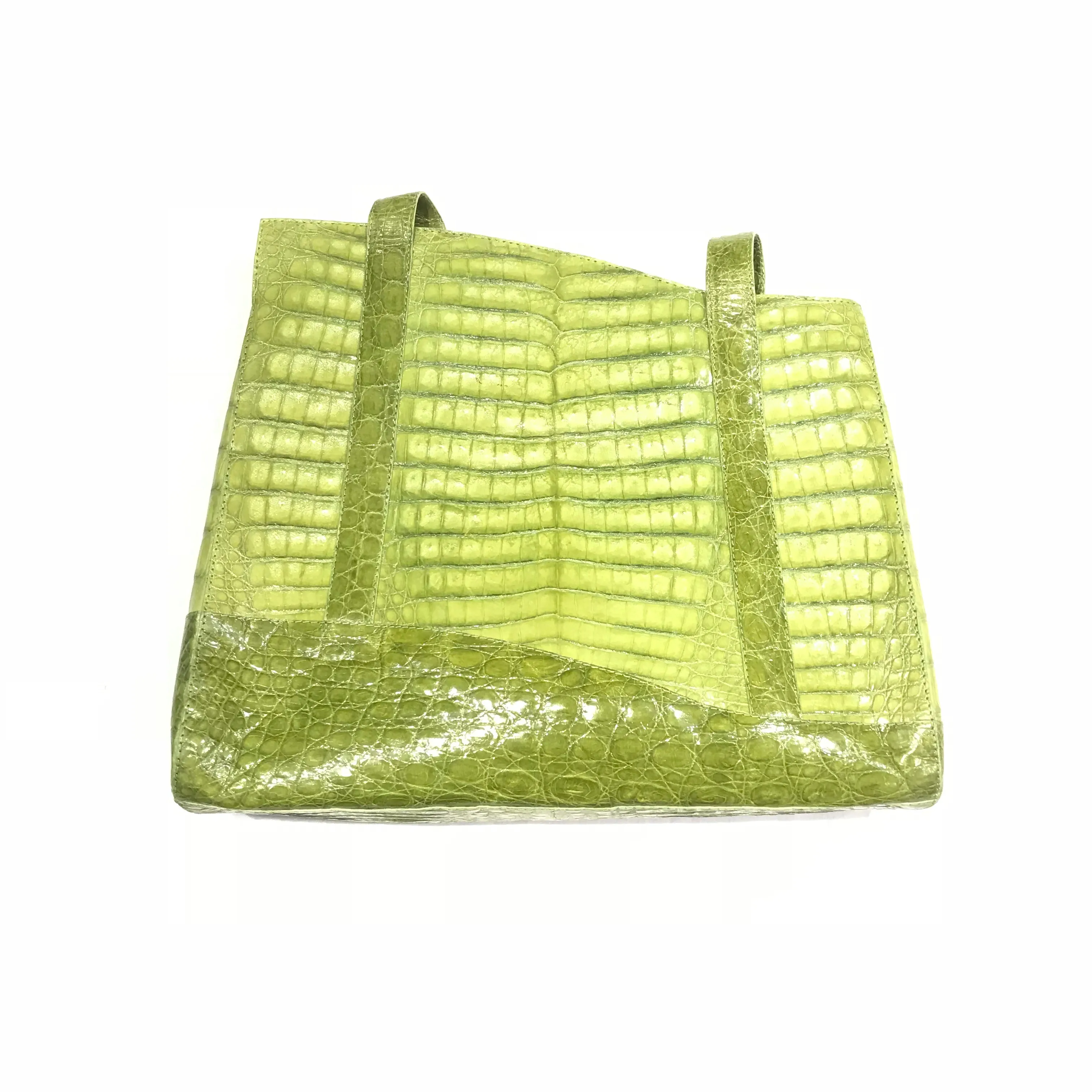 Kashani Lime Green All Over Alligator Purse Handbag