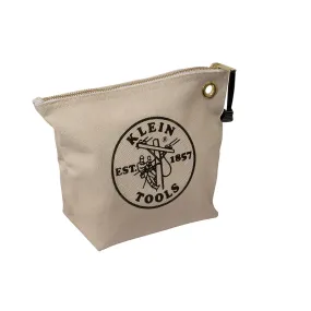 Klein Tools 5539NAT Canvas Zipper Bag for Consumables, Natural