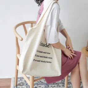 [Korean Style] Kinoa Letter Printing Canvas Bag