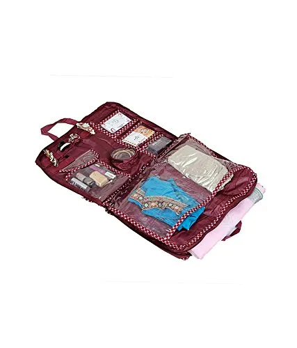 Kuber Industries Rexine Women's One Day Kit, Saree Cover Maroon