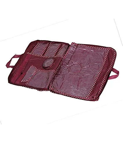 Kuber Industries Rexine Women's One Day Kit, Saree Cover Maroon