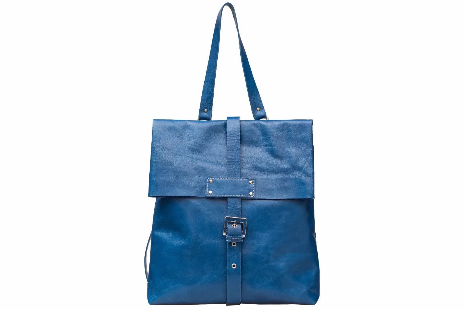 Leather Backpack / Laptop Bag / Blue Satchel Bag /Office bag