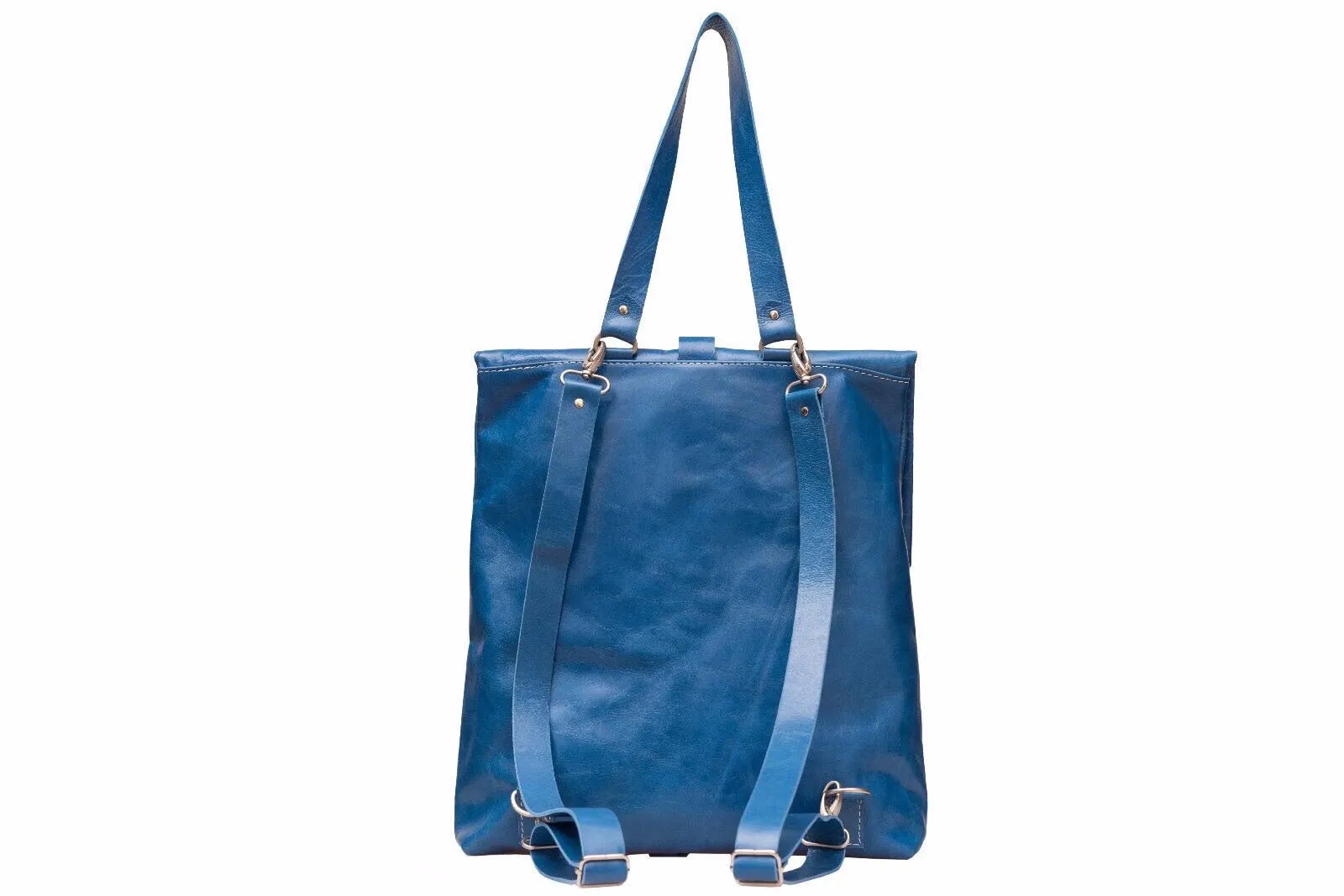 Leather Backpack / Laptop Bag / Blue Satchel Bag /Office bag