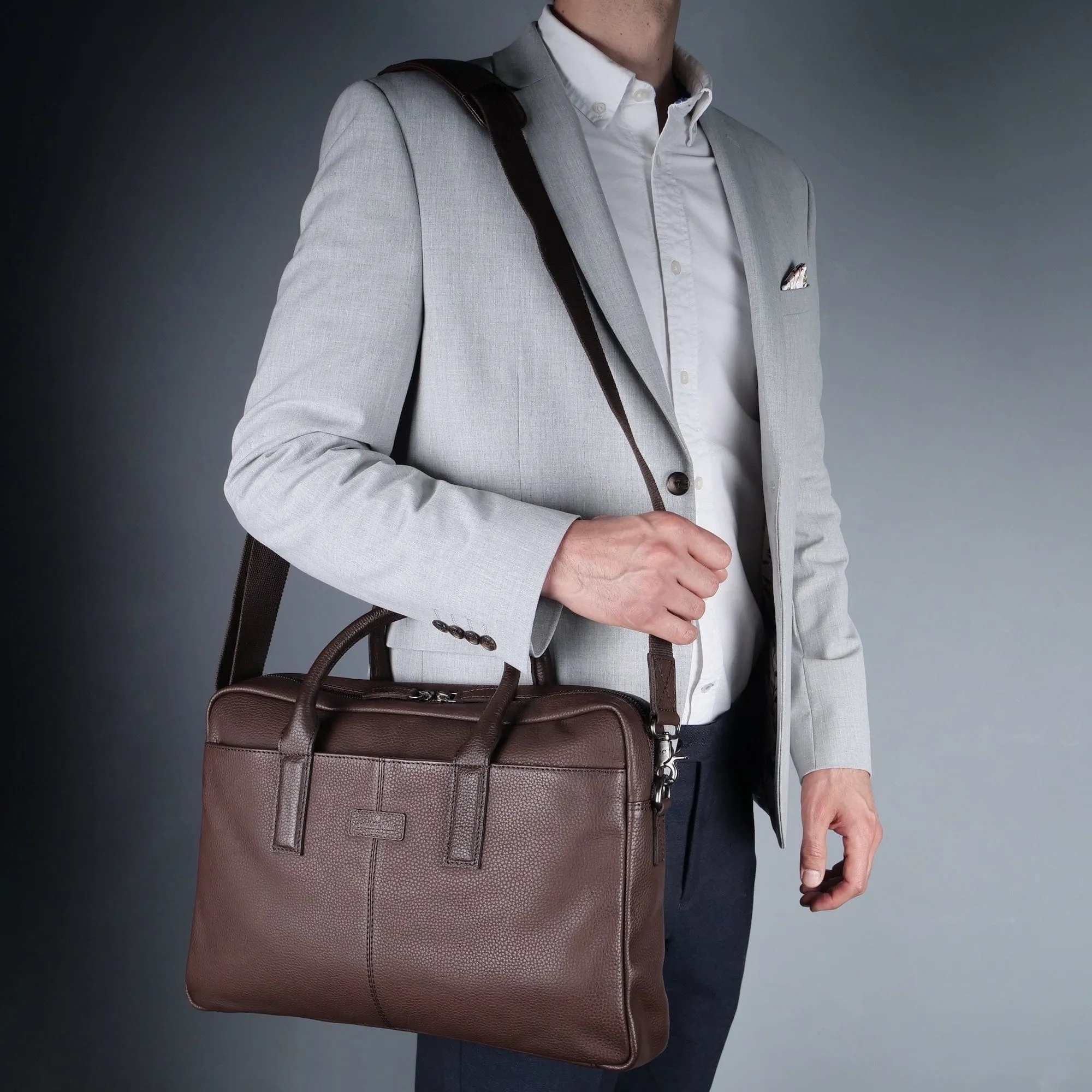 Leather Briefcase  Brown