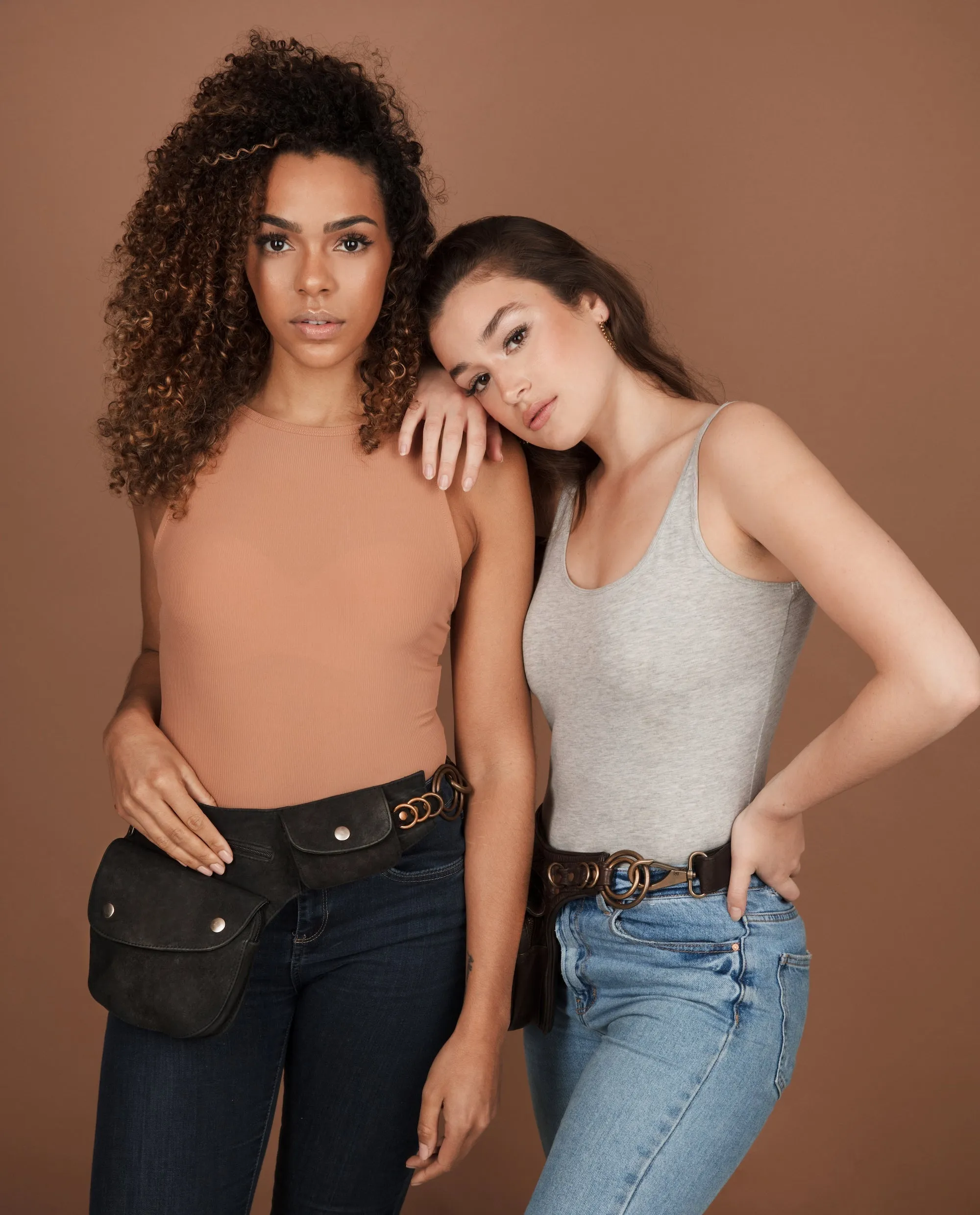 Leather Hip Bag | Glitter Bronze