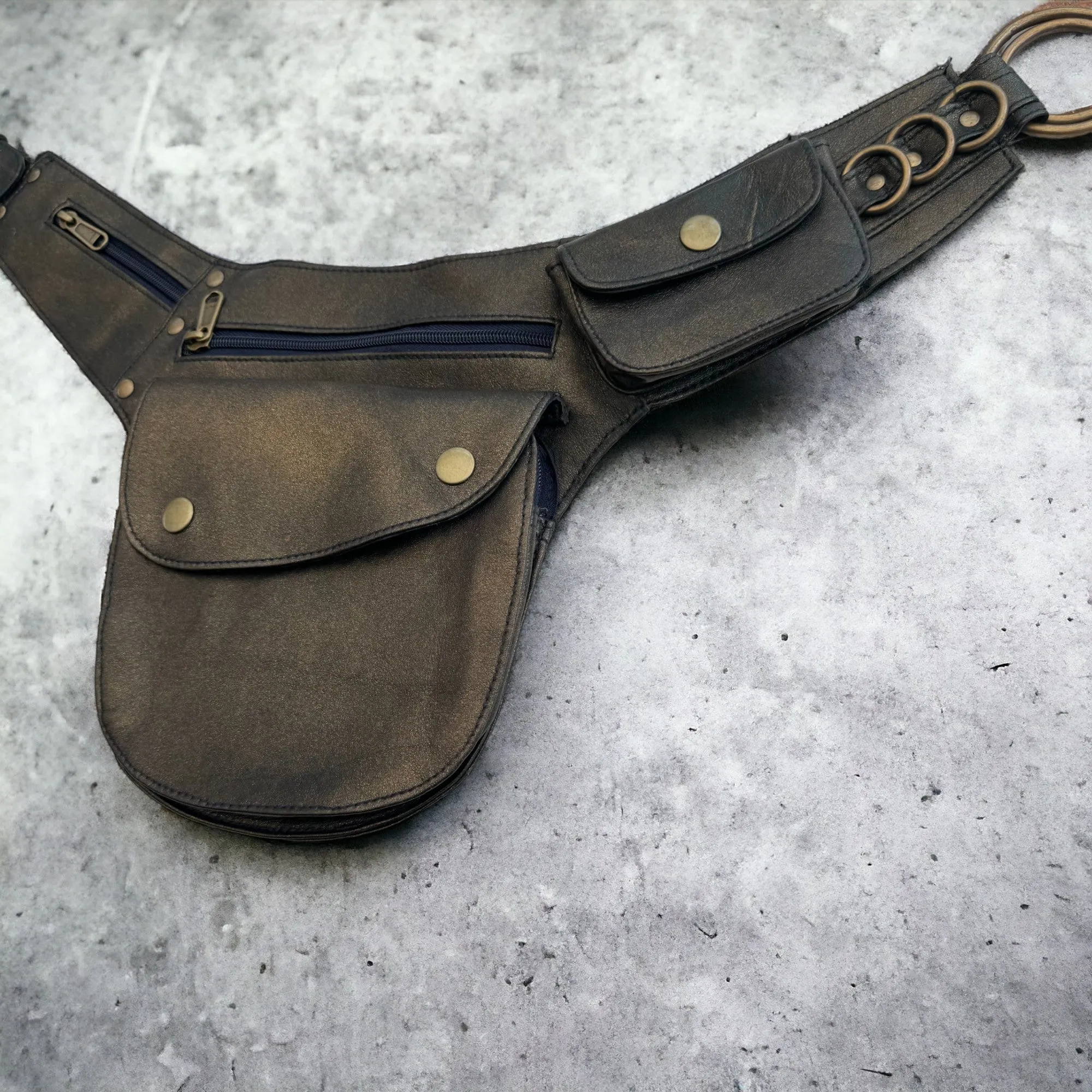 Leather Hip Bag | Glitter Bronze