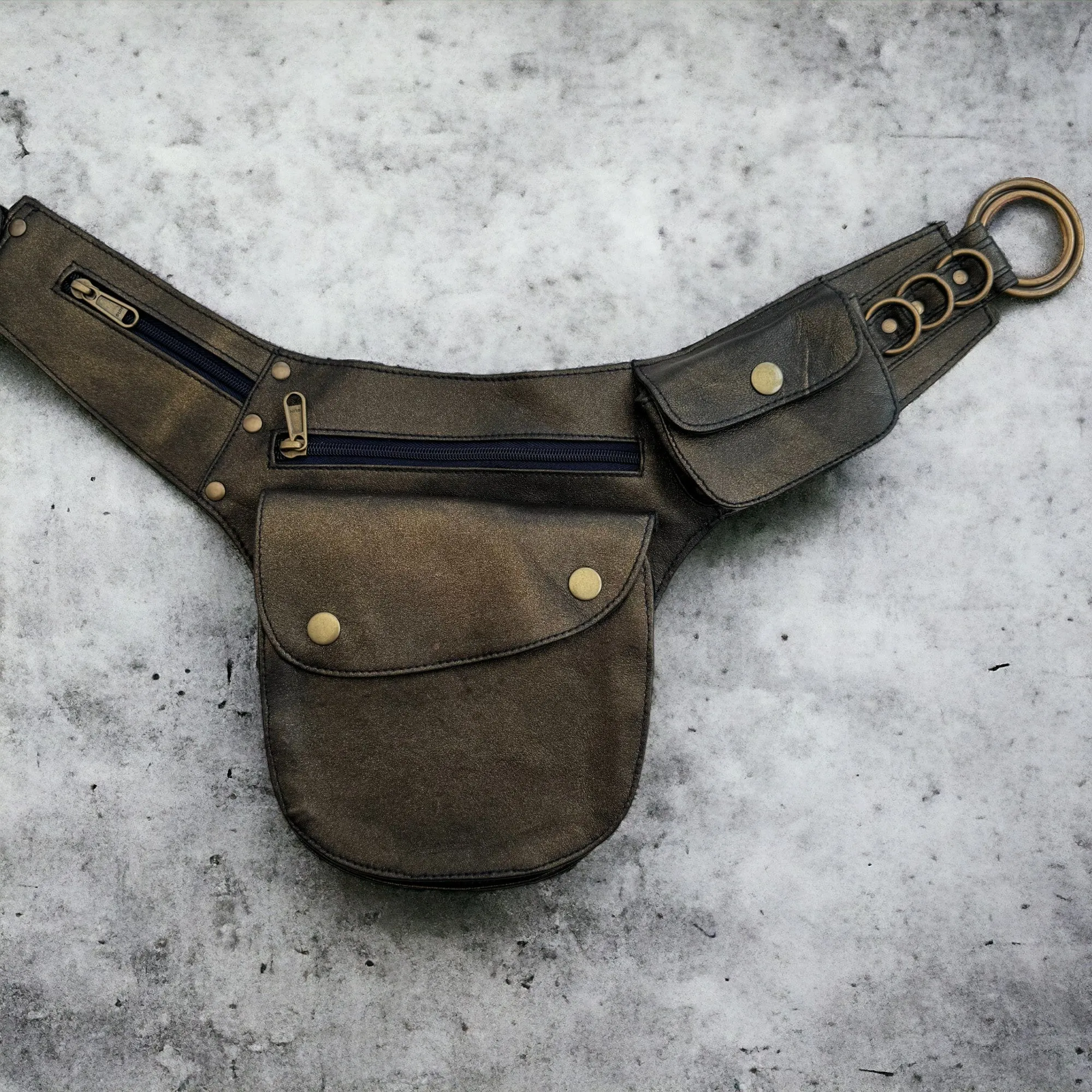 Leather Hip Bag | Glitter Bronze