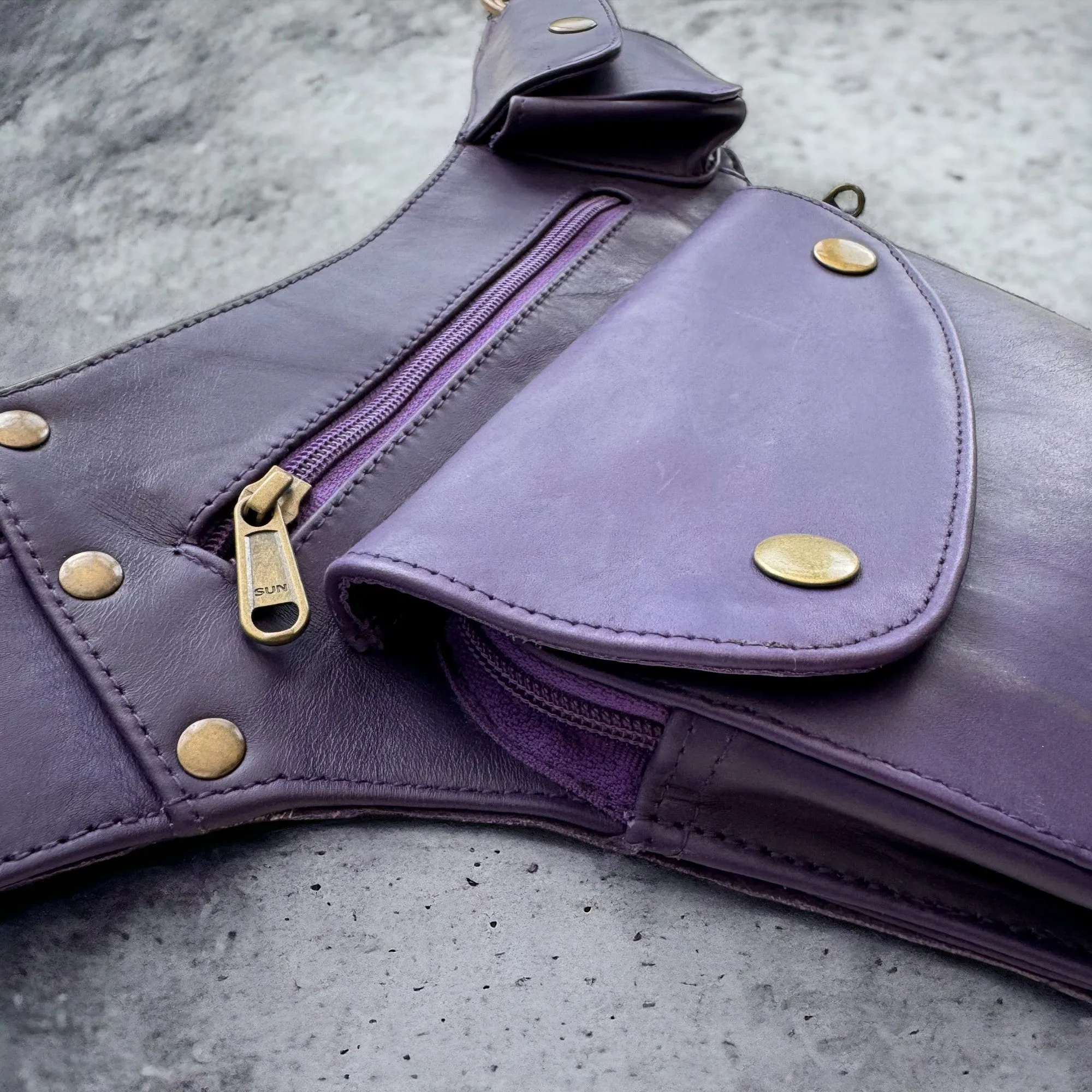 Leather Hip Bag | Indigo