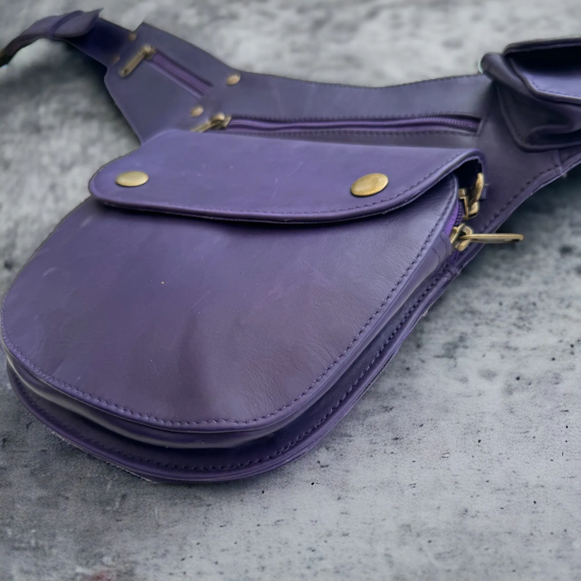 Leather Hip Bag | Indigo