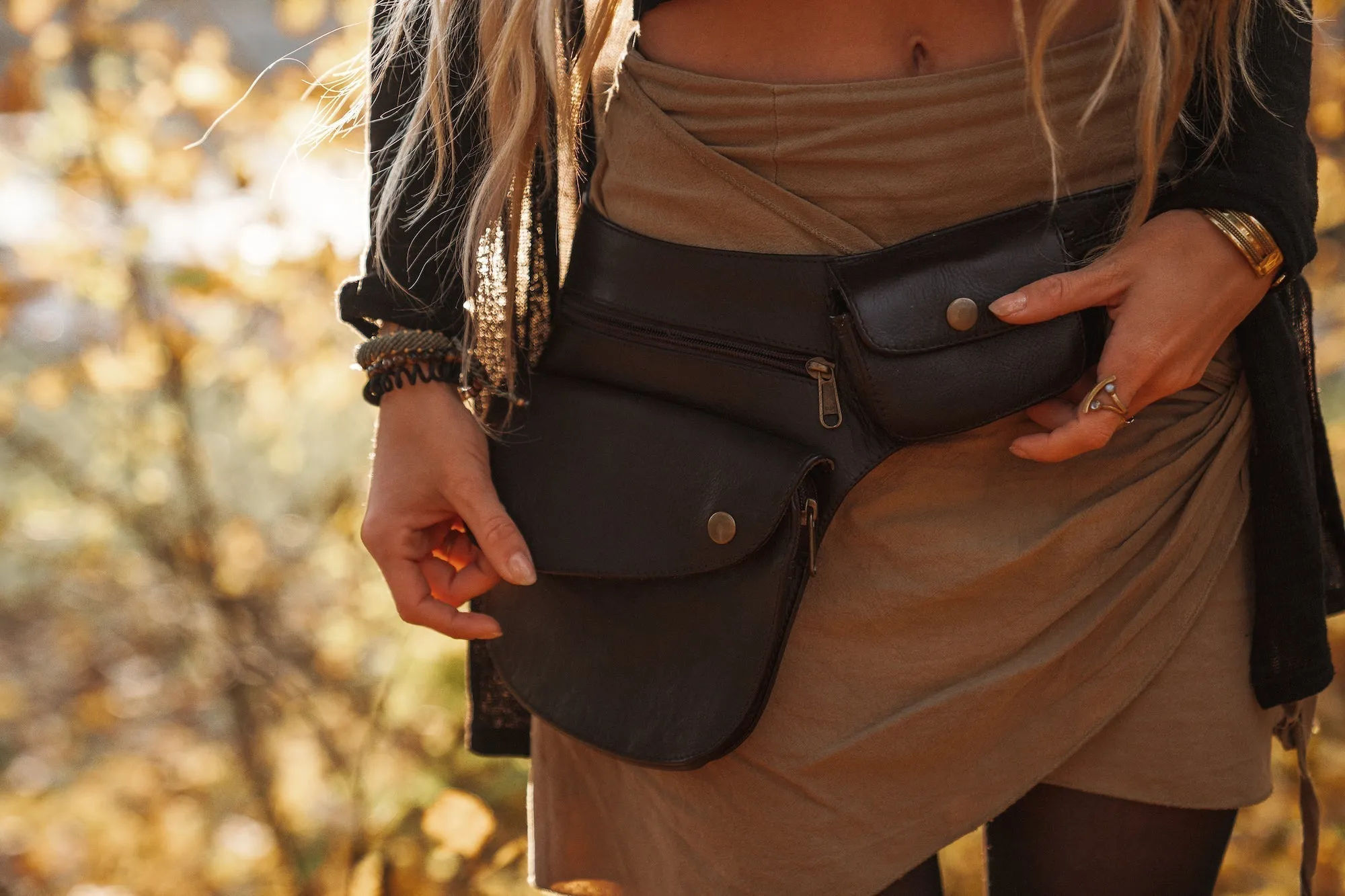 Leather Hip Bag - Maple