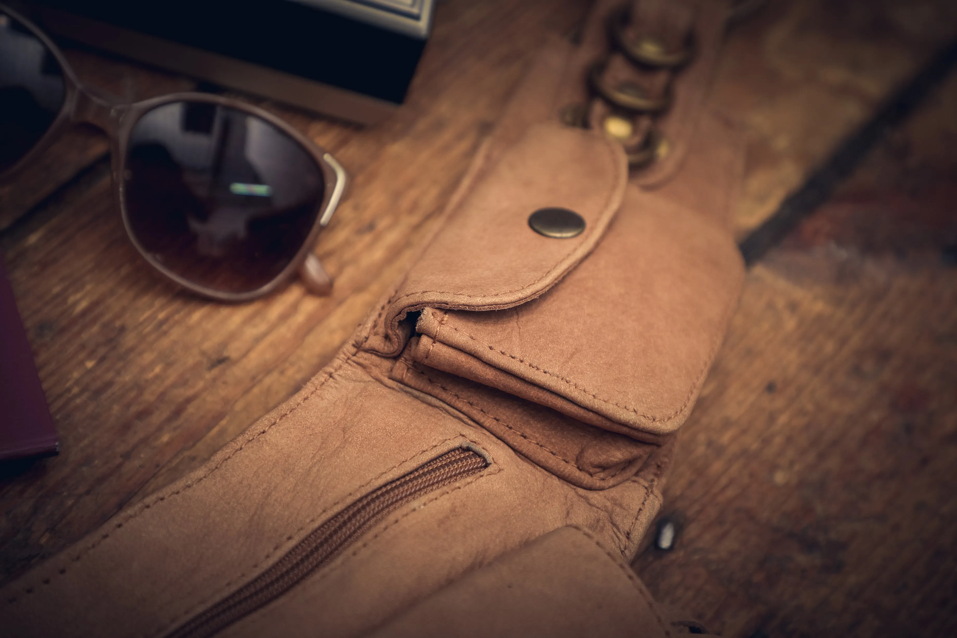 Leather Hip Bag - Maple