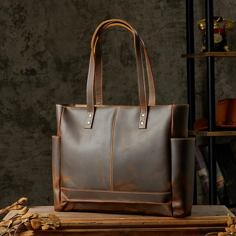 Leather Tote Bag Leather Purse Graduation Gifts For Her Him Full Grain Leather Goods