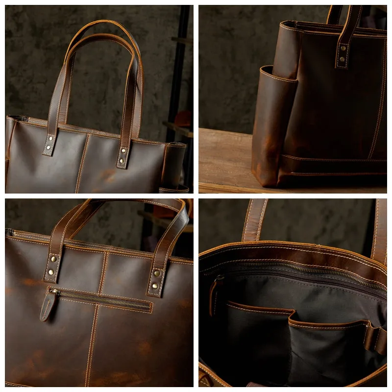 Leather Tote Bag Leather Purse Graduation Gifts For Her Him Full Grain Leather Goods