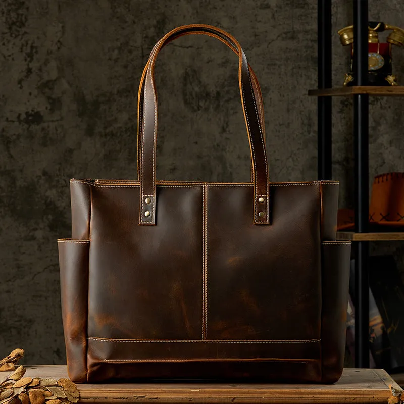 Leather Tote Bag Leather Purse Graduation Gifts For Her Him Full Grain Leather Goods