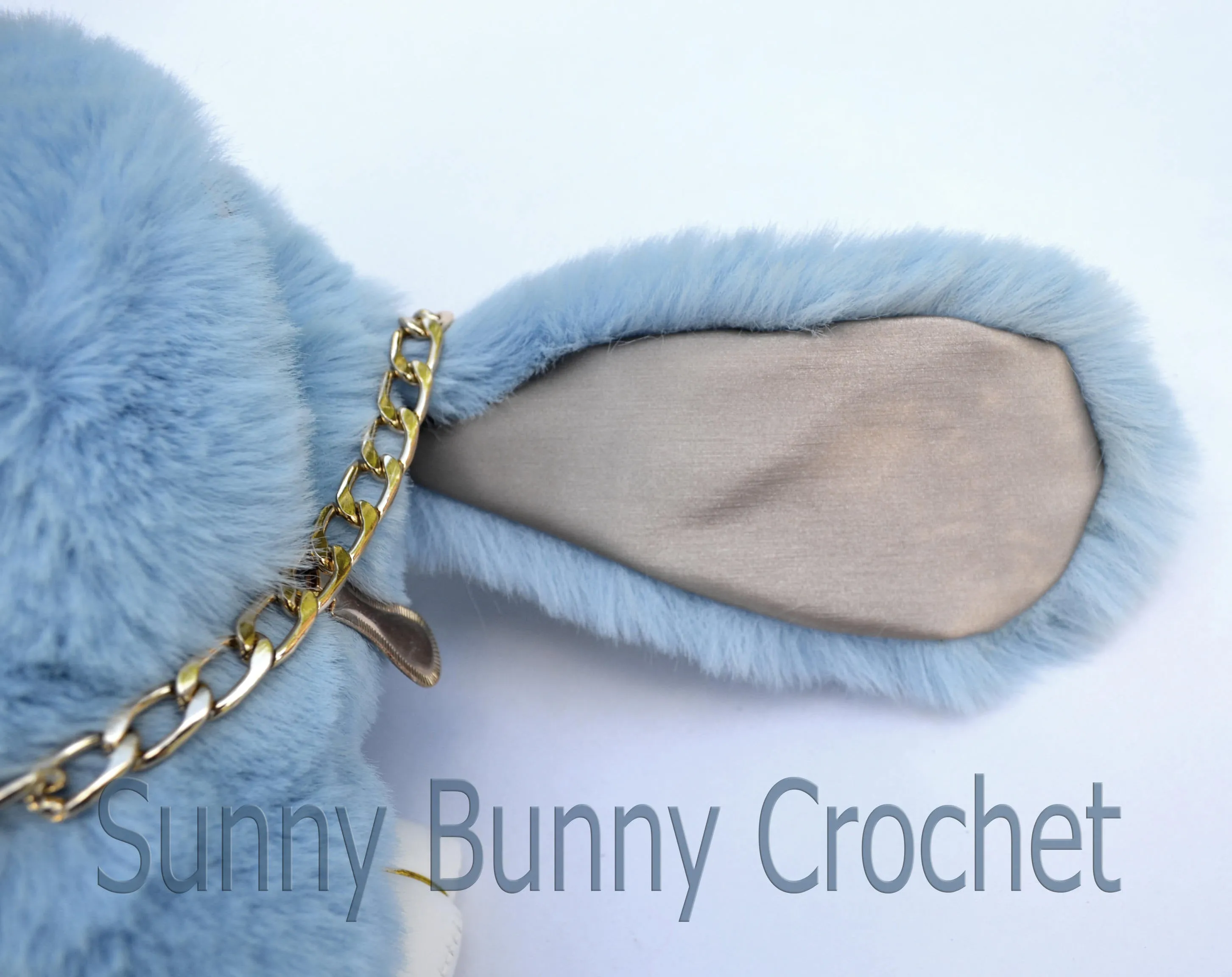 Light Blue Rabbit Bag Rabbit Shoulder Bag Real Fur Backpack Women Purse Girls Handbag Phone Bag Animal Bag Chain Clutch Purse Cosmetic Bag