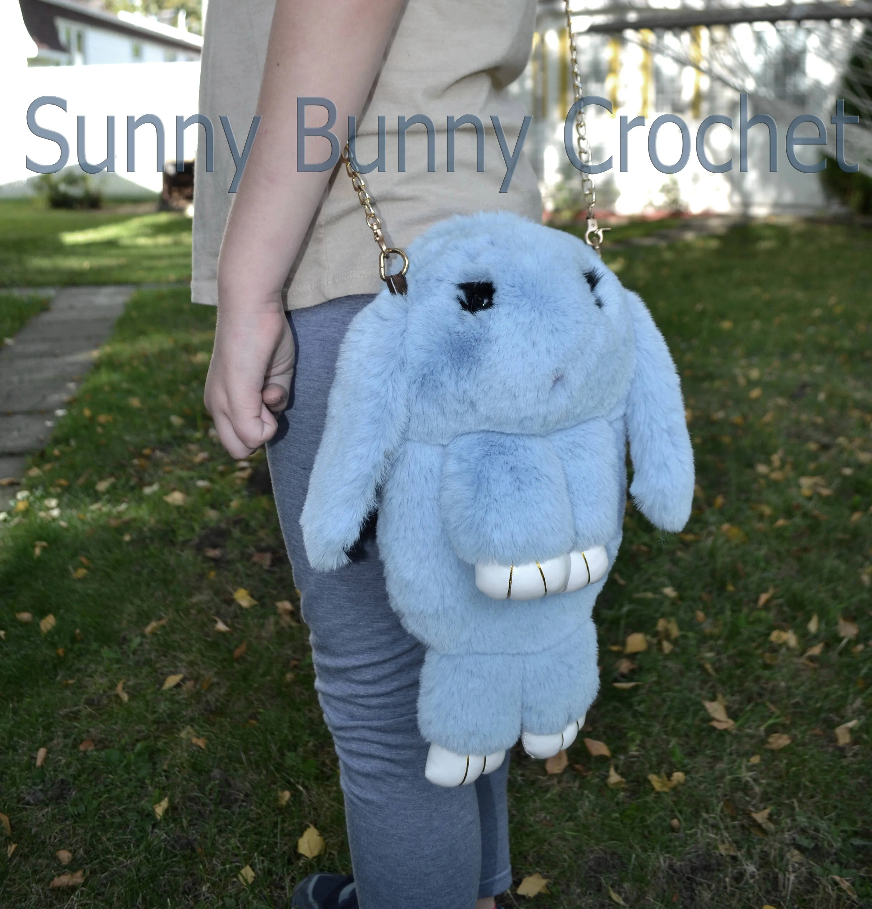 Light Blue Rabbit Bag Rabbit Shoulder Bag Real Fur Backpack Women Purse Girls Handbag Phone Bag Animal Bag Chain Clutch Purse Cosmetic Bag