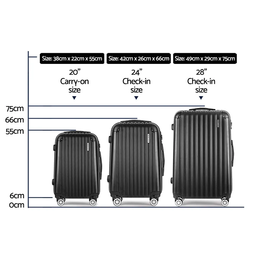 Luggage Set  3 Pc - Black