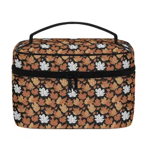 Maple Leaves Leather Cosmetic Bag