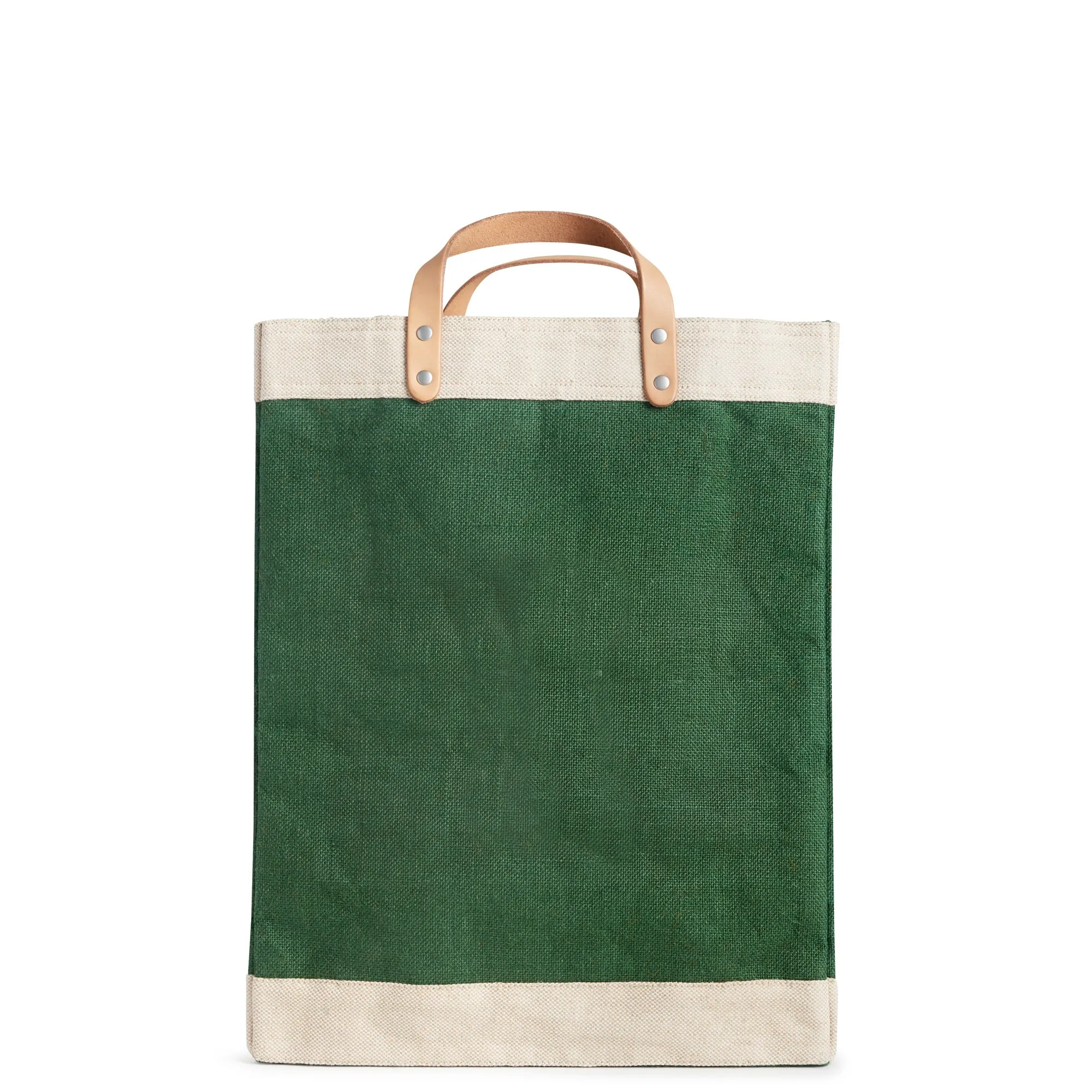 Market Bag in Field Green with Black Monogram