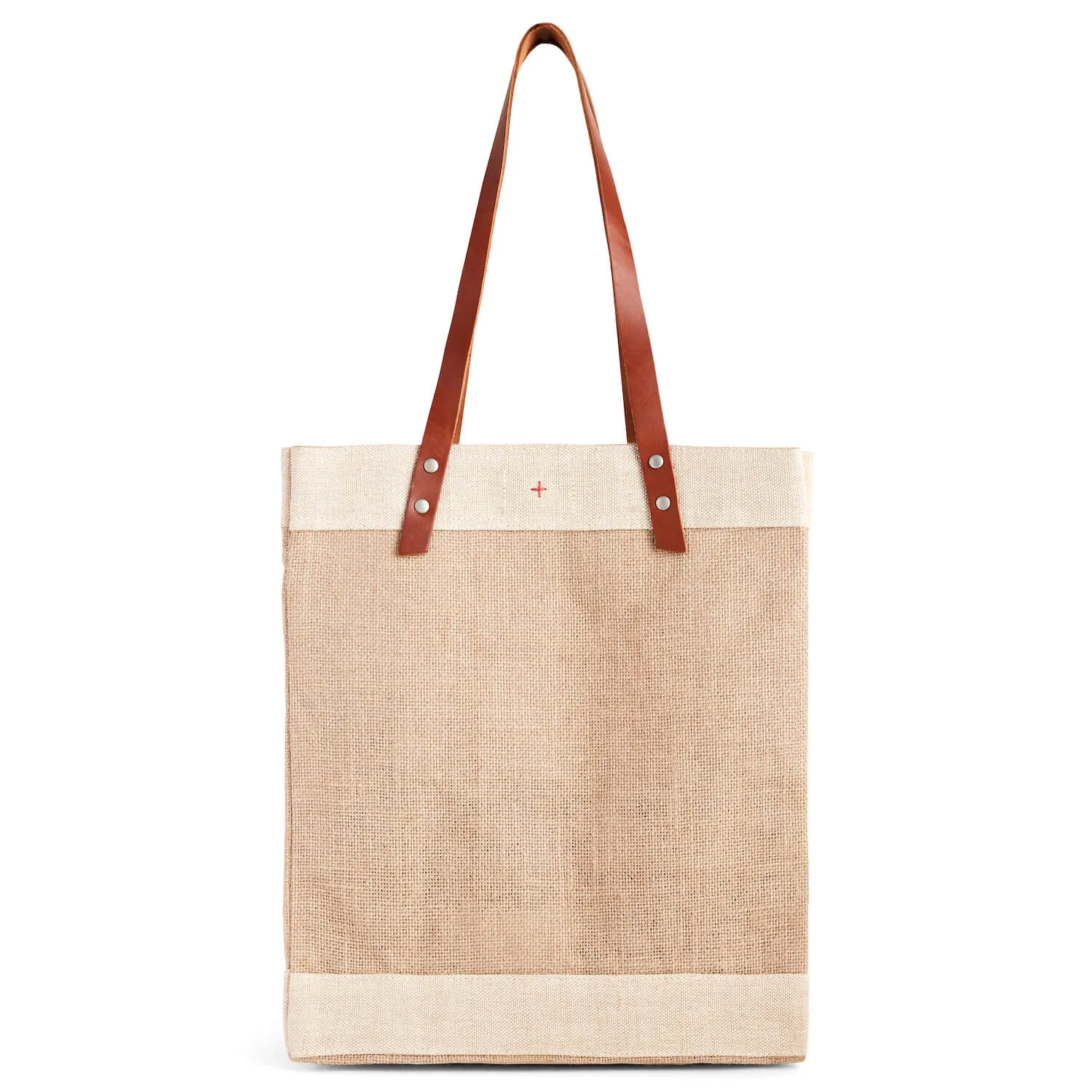 Market Tote in Natural with Large Monogram