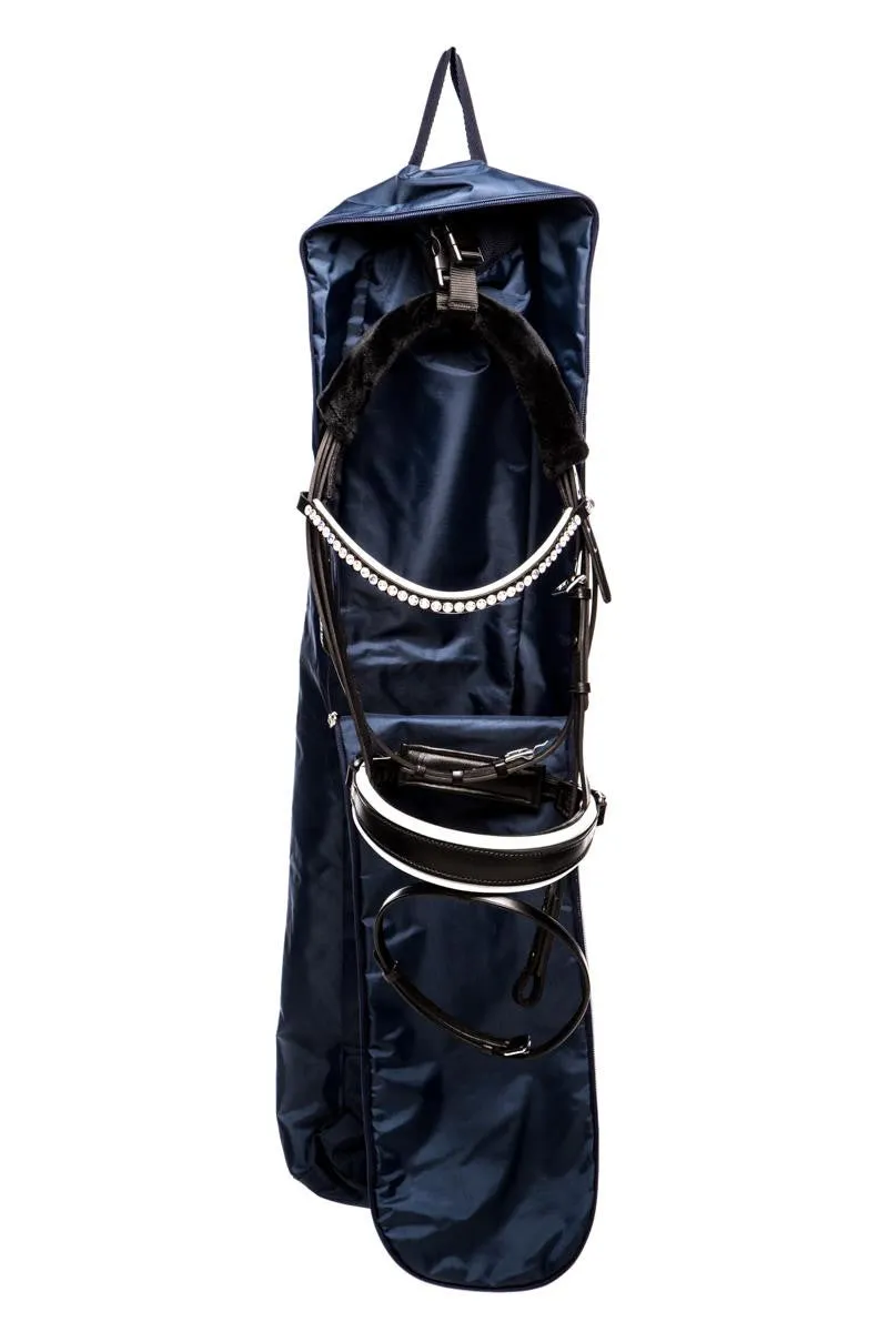 Marta Morgan Bridle Bag (Blue with a Blue Tartan Trim)