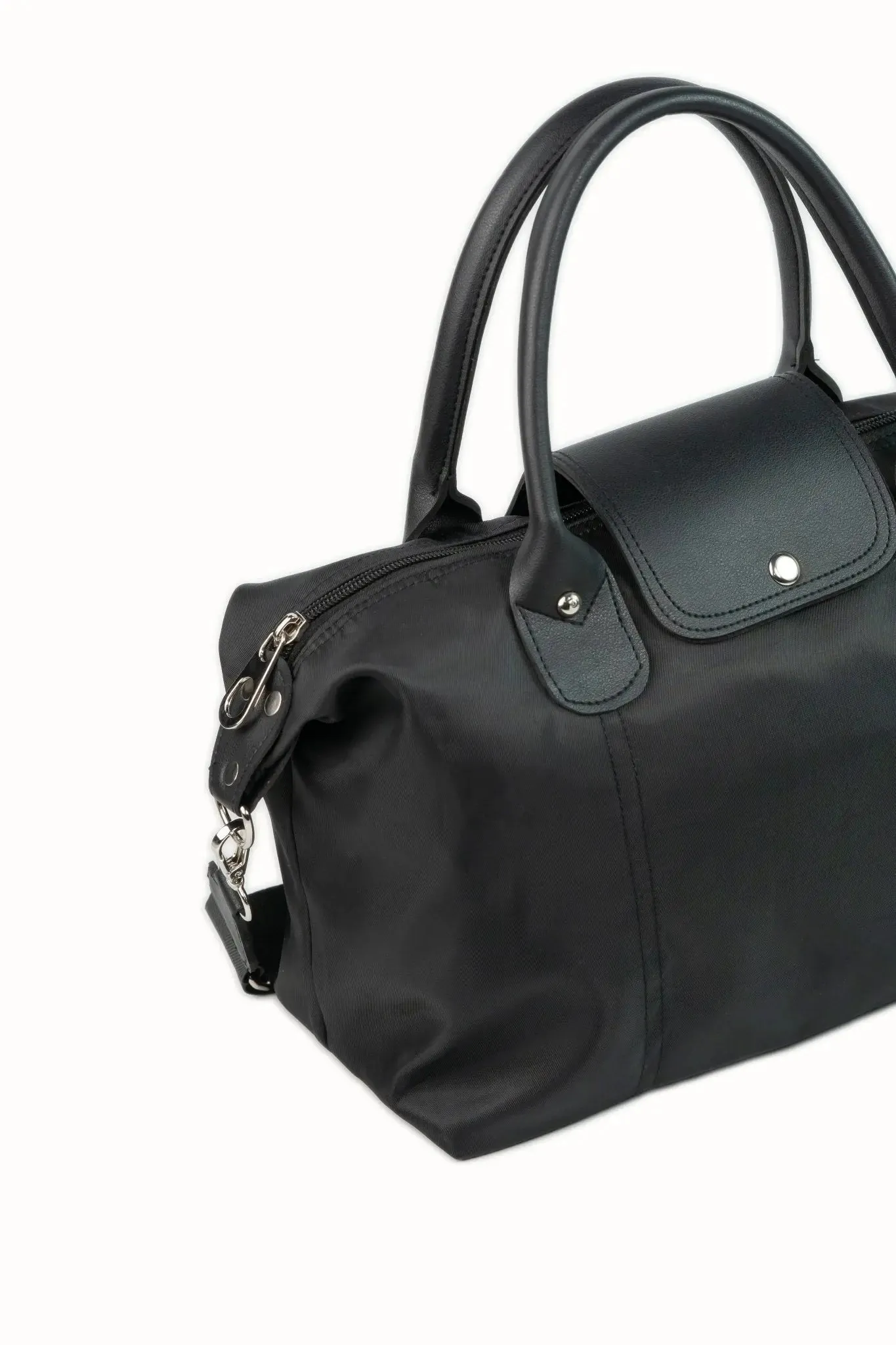 MARTHA Nylon Canvas Tote Bag in Black