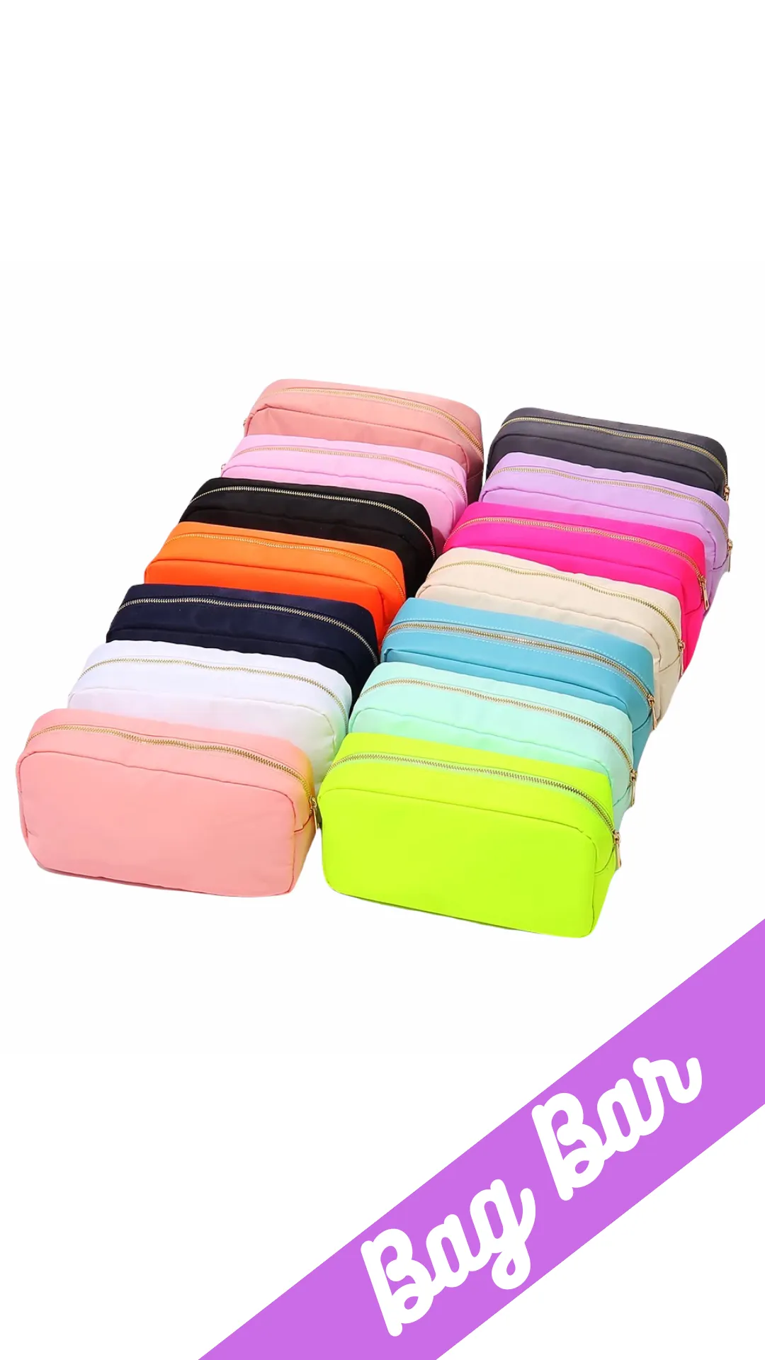 Medium Nylon Zip Cosmetic Bag