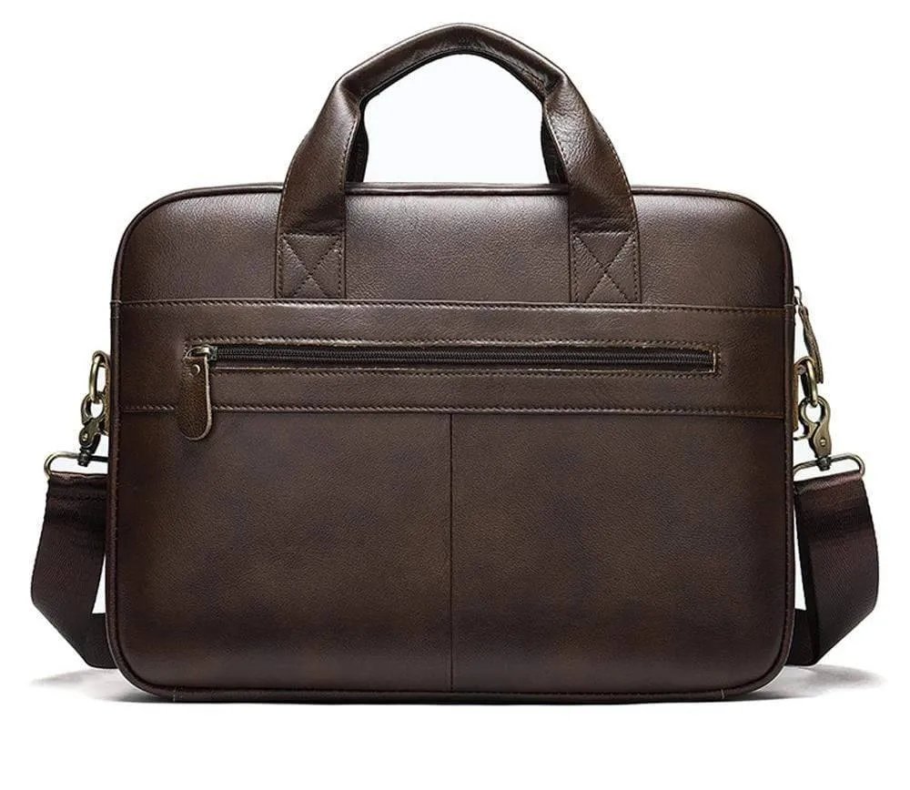 Men's brown leather Attache Briefcase Bag