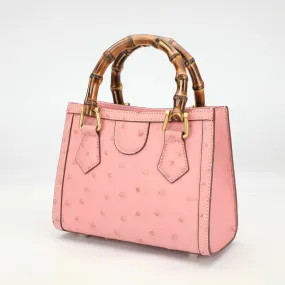 Mercy Pink Ostrich Leather Handbag