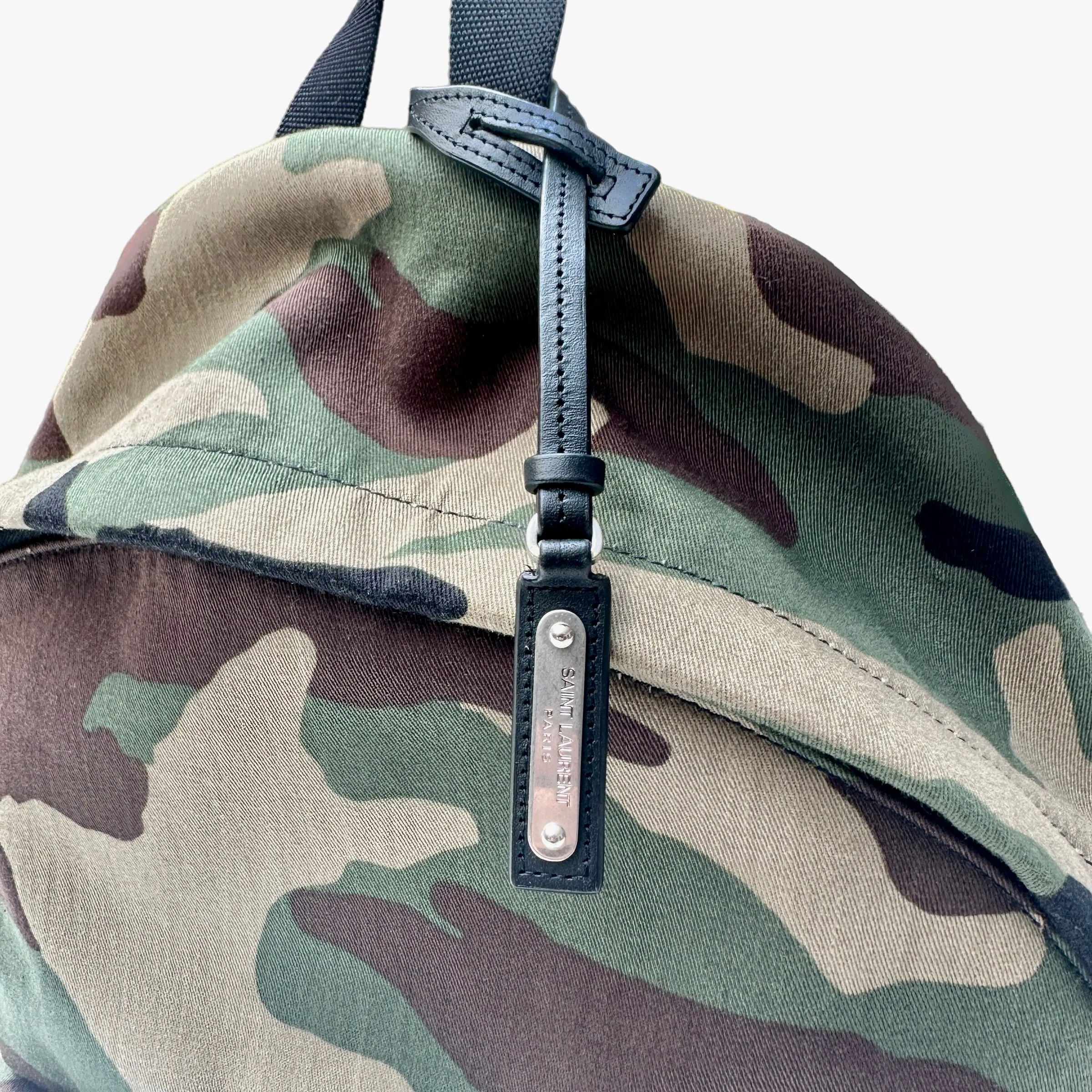 Military Canvas & Leather Backpack