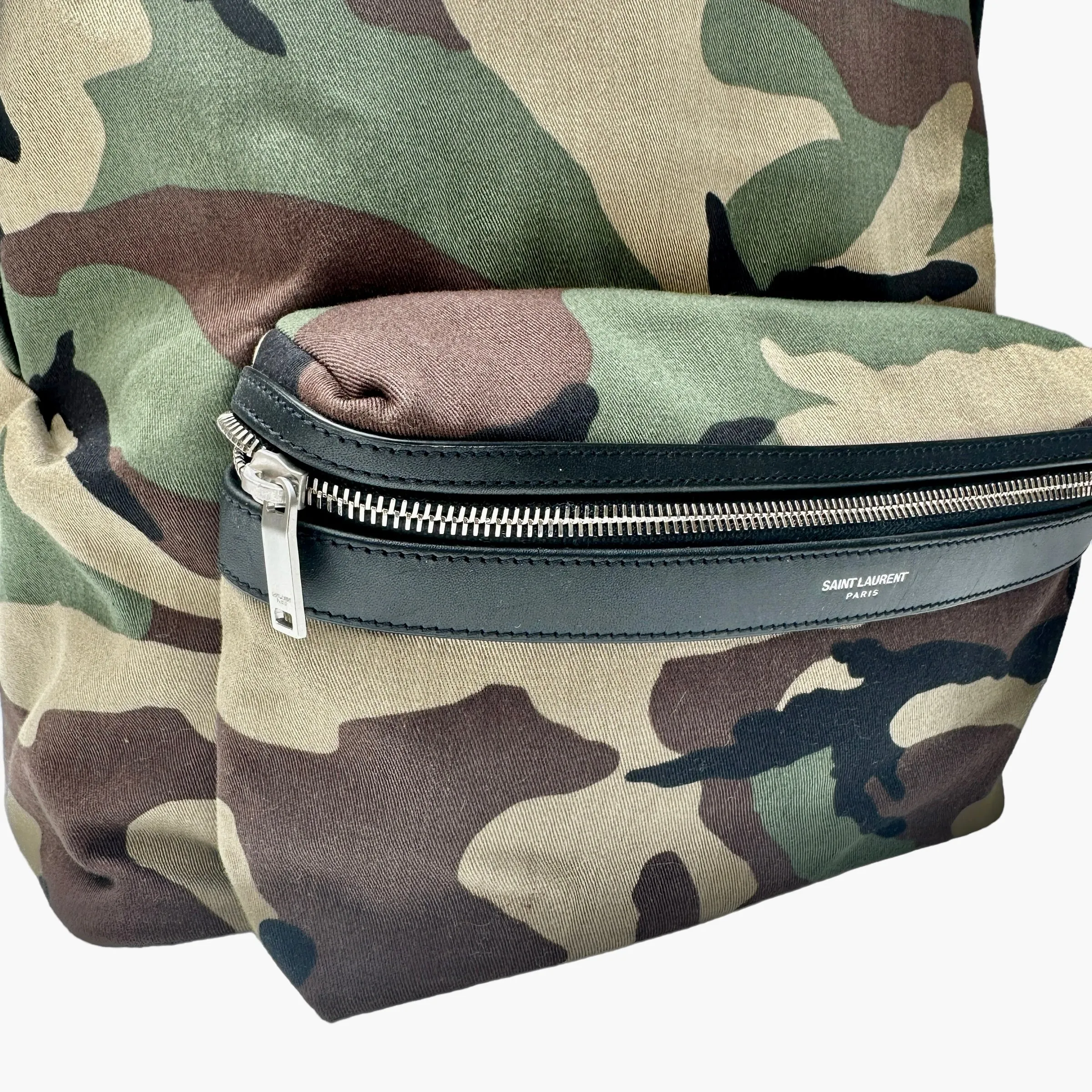 Military Canvas & Leather Backpack