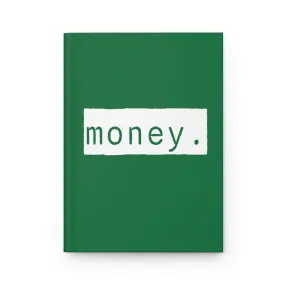 Money Green Matte Hardcover Journal | Blank Book for Tracking Finances and Spending | Lined Notebook Diary Financial Planning Log