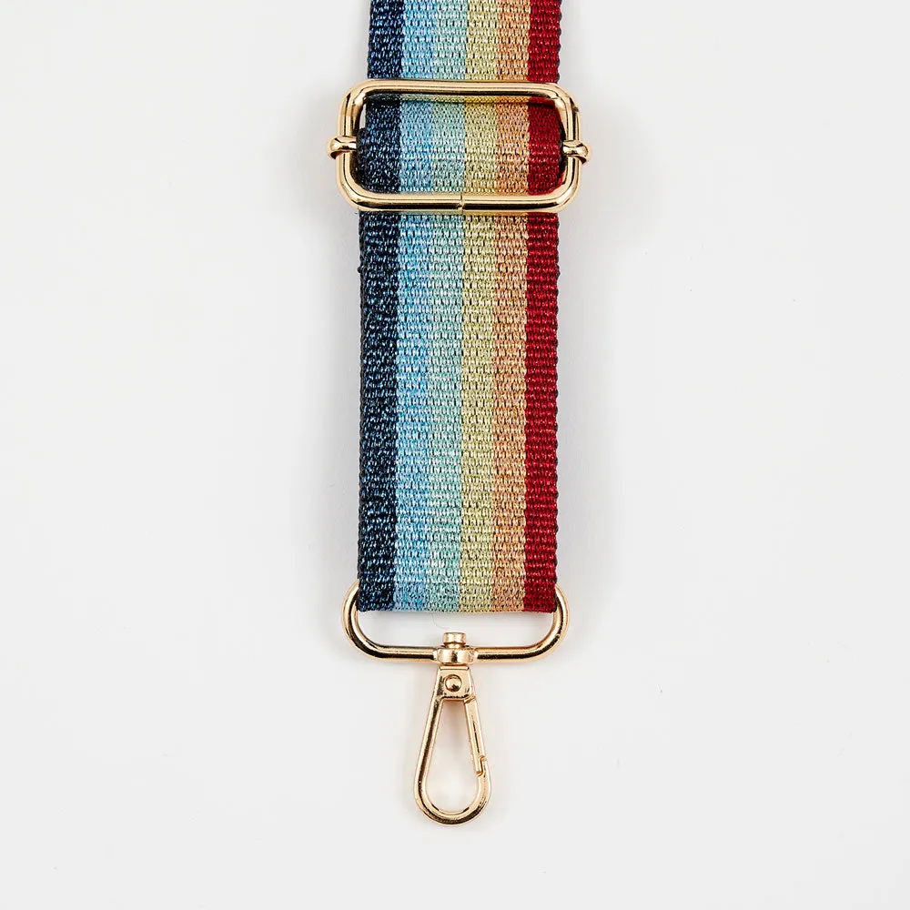 Multi Rainbow Webbing Handbag Strap