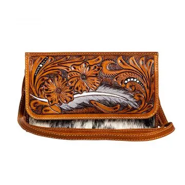 Myra Bag: "FEATHER POINT HAND-TOOLED BAG"