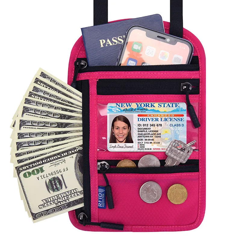 Neck-hanging passport bag