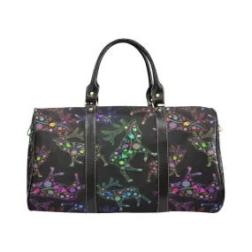 Neon Floral Elks Waterproof Travel Bag