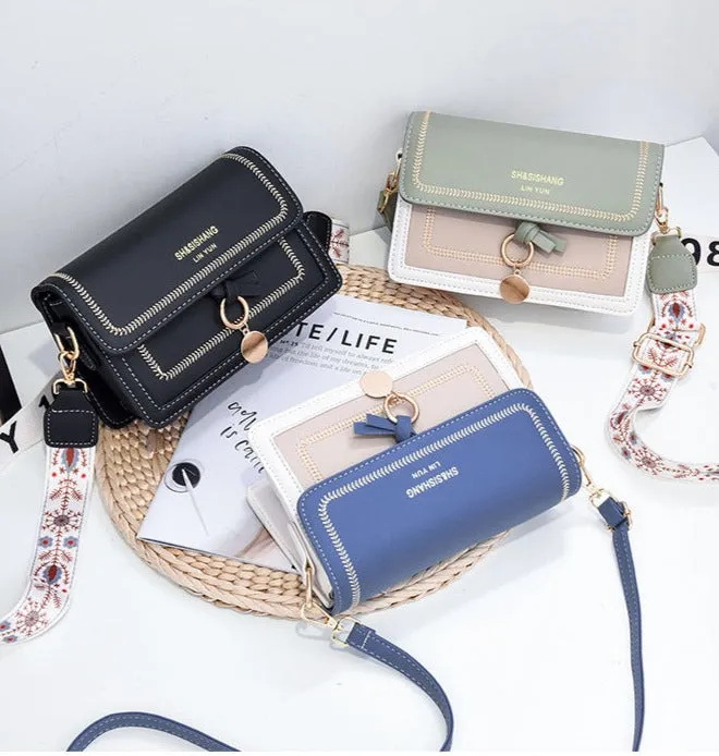 New fashion contrast color trendy women's single shoulder crossbody bag niche design sweet and cute crossbody square bag