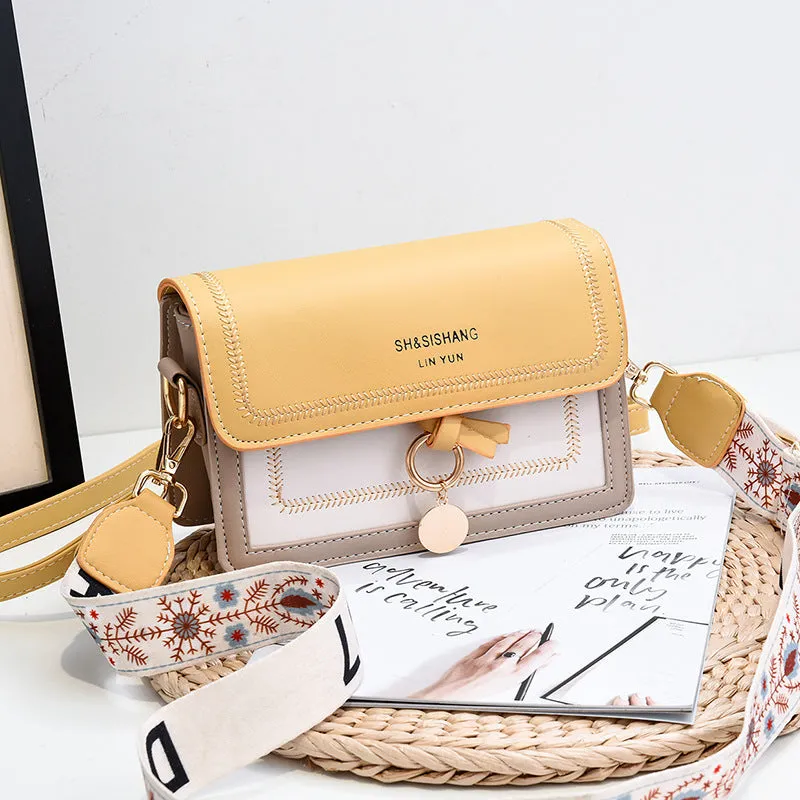 New fashion contrast color trendy women's single shoulder crossbody bag niche design sweet and cute crossbody square bag