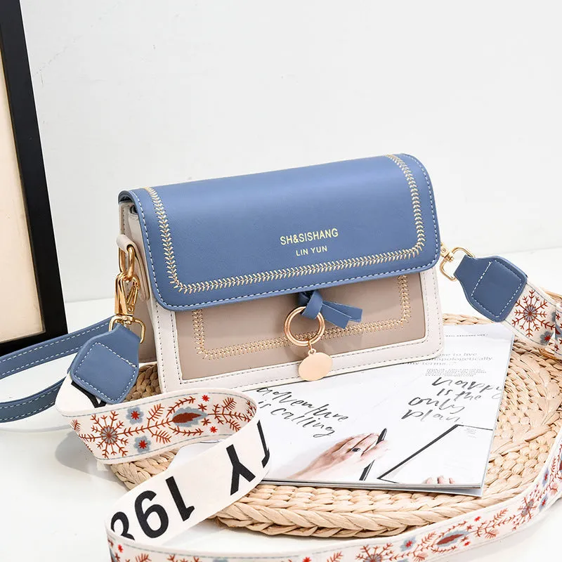 New fashion contrast color trendy women's single shoulder crossbody bag niche design sweet and cute crossbody square bag