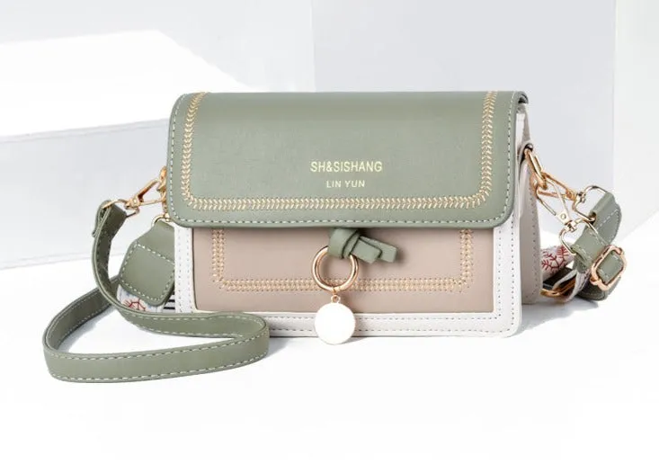 New fashion contrast color trendy women's single shoulder crossbody bag niche design sweet and cute crossbody square bag