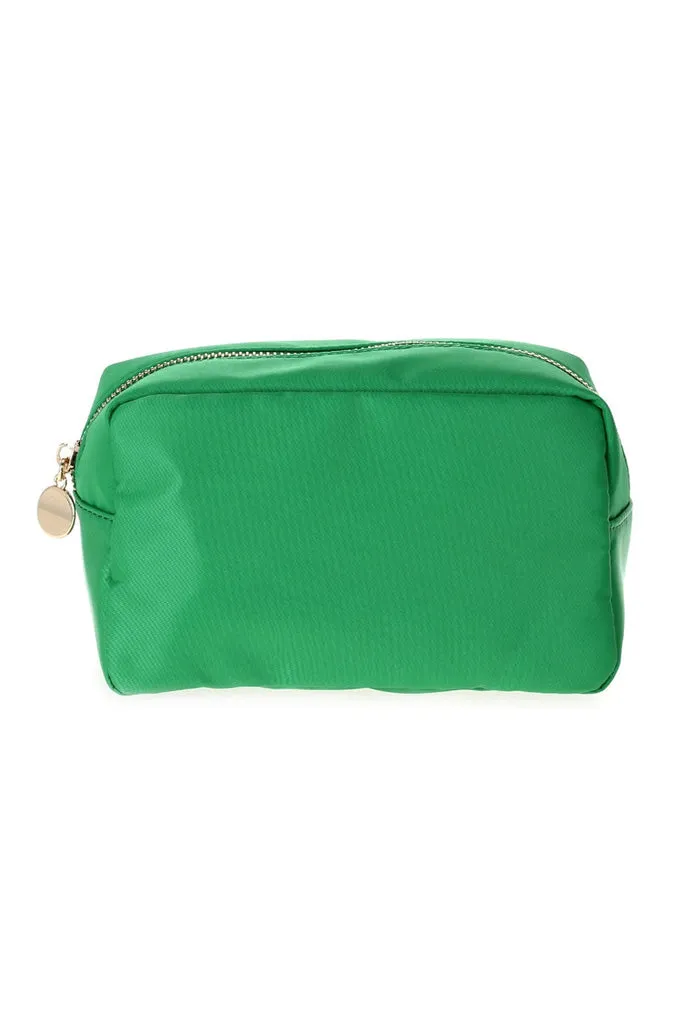 Nylon Cosmetic Bag-Kelly Green