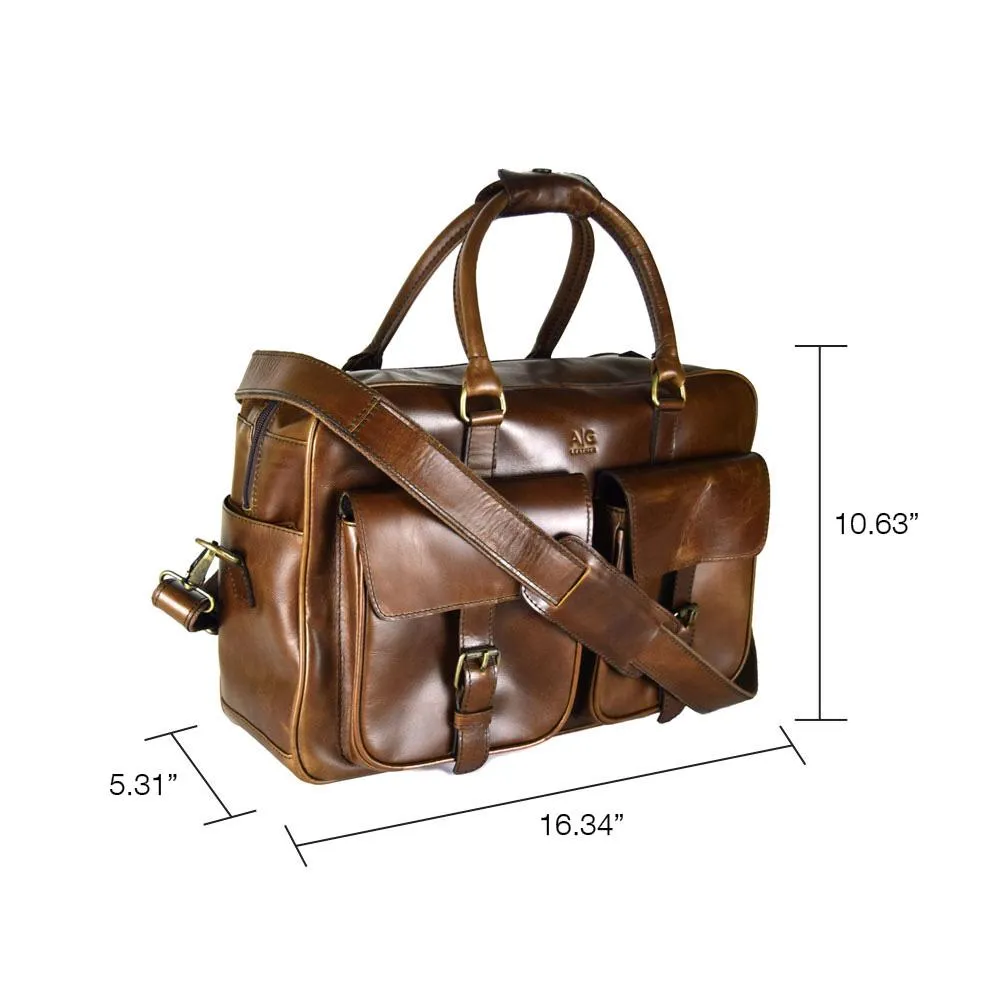 Overnighter Briefcase in Chocolate Leather