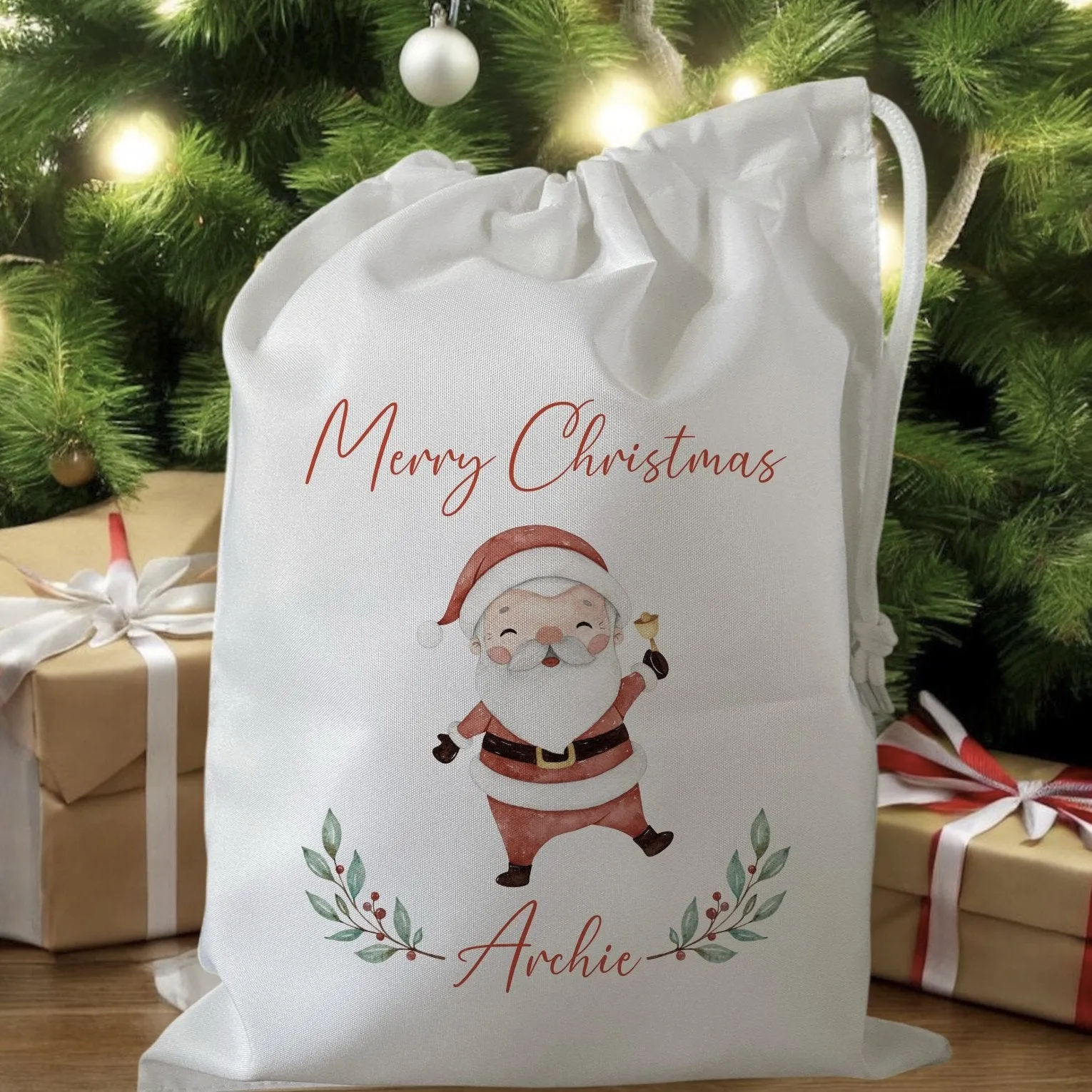 Peronalised Christmas Eve Treat Bag - Santa