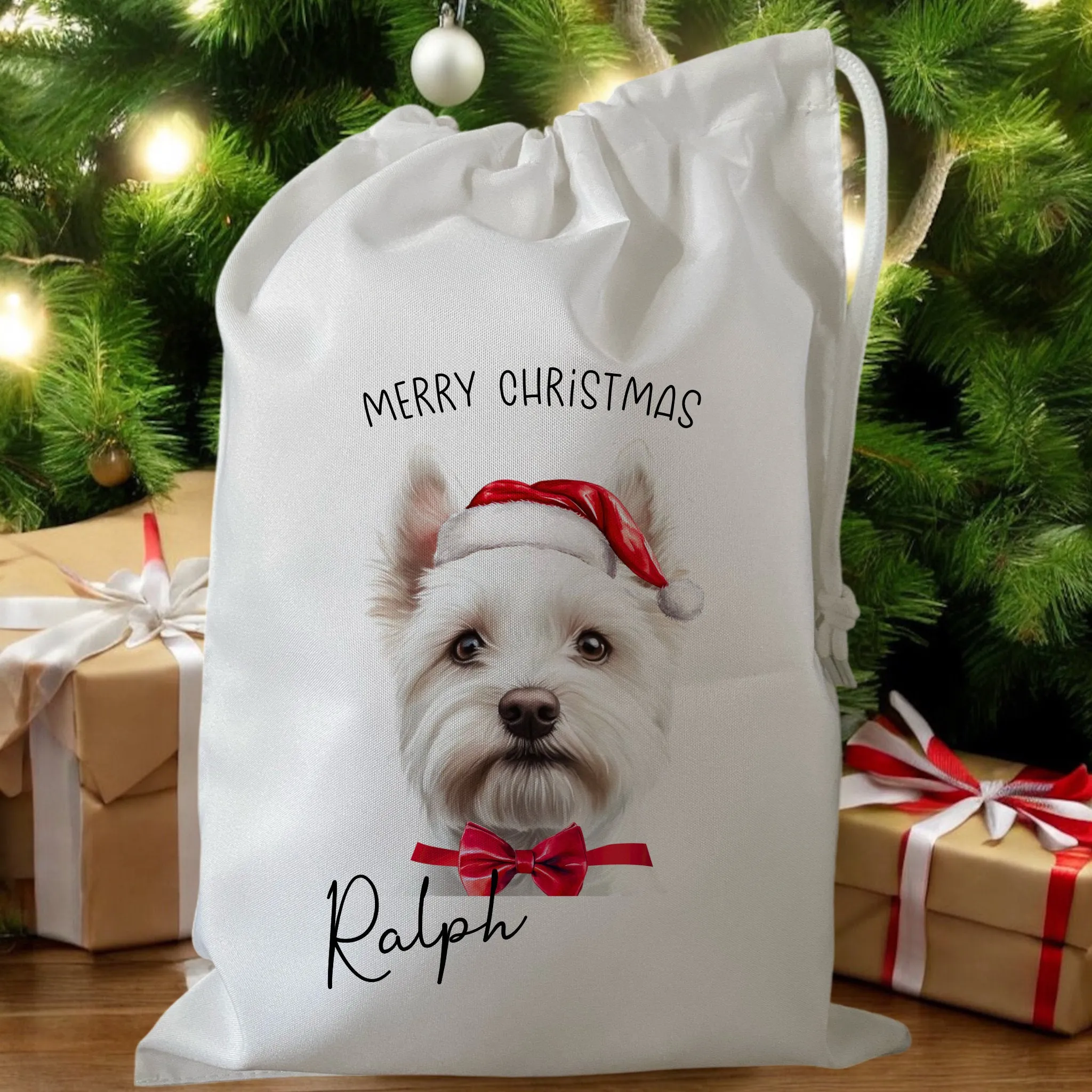 Peronalised Dog Christmas Treat Bag - Dog Lover Gift