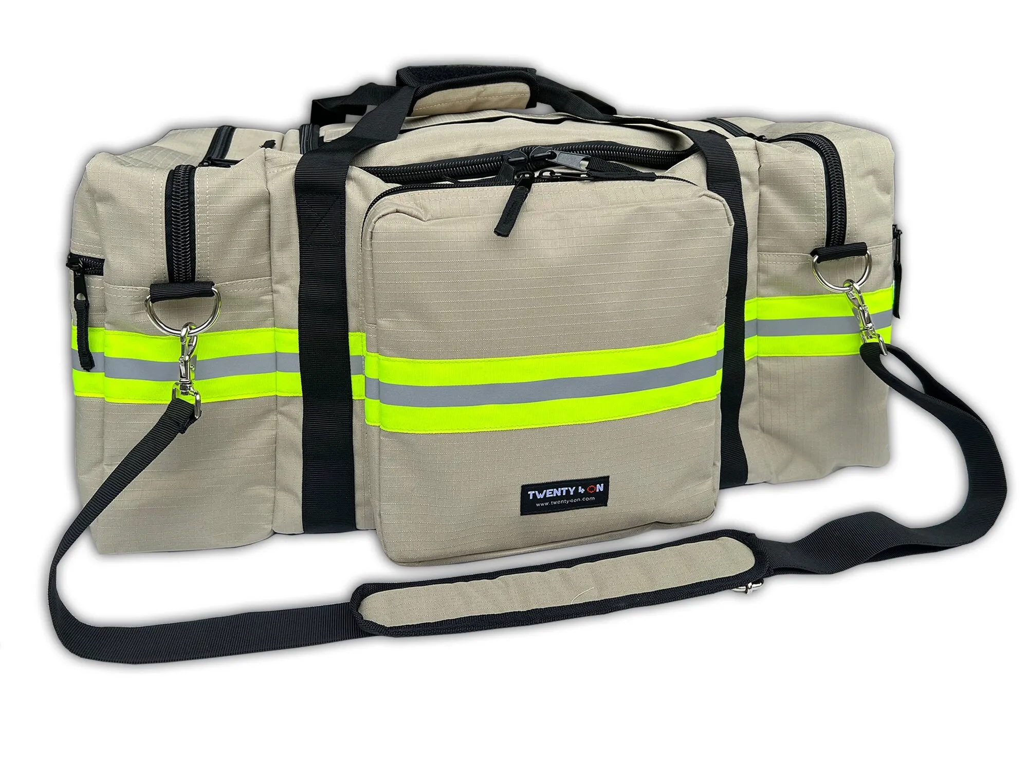 Personalized Firefighter Gym Bag or Station Bag in Khaki with Your Name or Custom Text